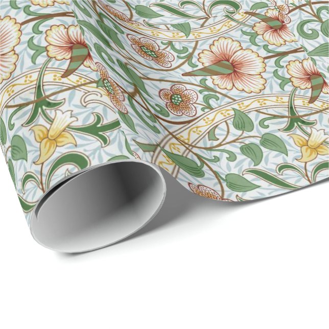 William Morris Vintages Muster, Daffodil Geschenkpapier (Rolleneckpunkt)