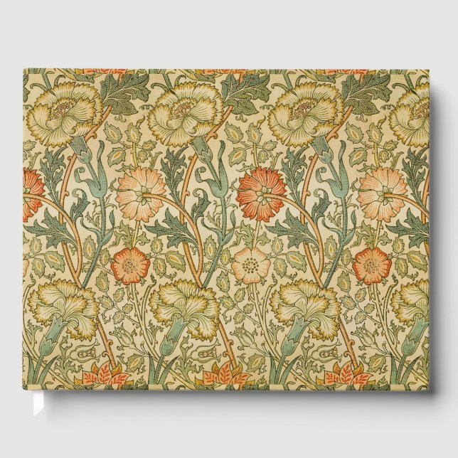 William Morris - Vintages Rosa und Rose Gästebuch (Vorderseite)