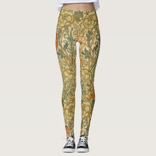 William Morris - Vintages Rosa und Rose Leggings (Vorderseite)