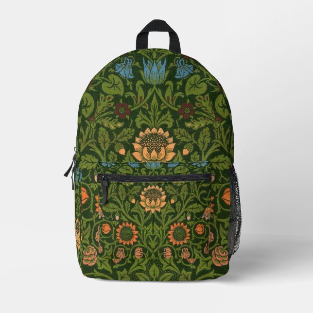 William Morris Violet und Columbine Art Rug Bedruckter Rucksack (Vorderseite)
