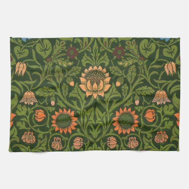 William Morris Violet und Columbine Art Rug Geschirrtuch (Horizontal)