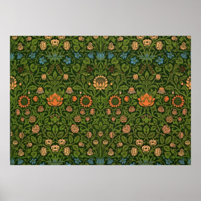William Morris Violet und Columbine Art Rug Poster (Vorne)
