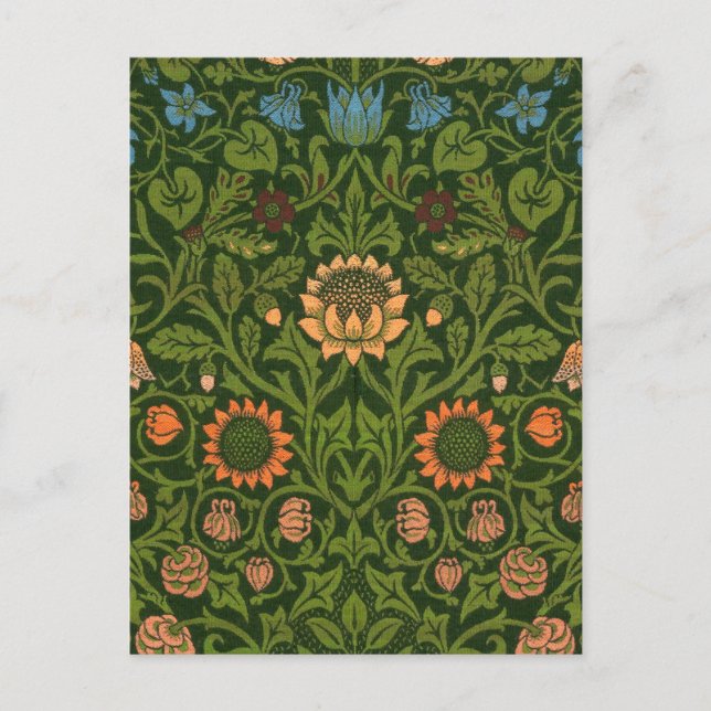 William Morris Violet und Columbine Art Rug Postkarte (Vorderseite)
