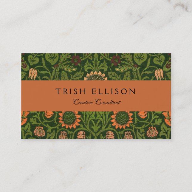 William Morris Violet und Columbine Art Rug Visitenkarte (Vorderseite)