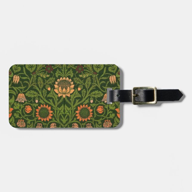 William Morris Violett und Akelei Kunstteppich Gepäckanhänger (Vorderseite horizontal)
