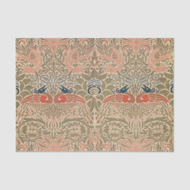 William-Morris-Vögel-berühmtes Muster Seidenpapier (Vorderseite)