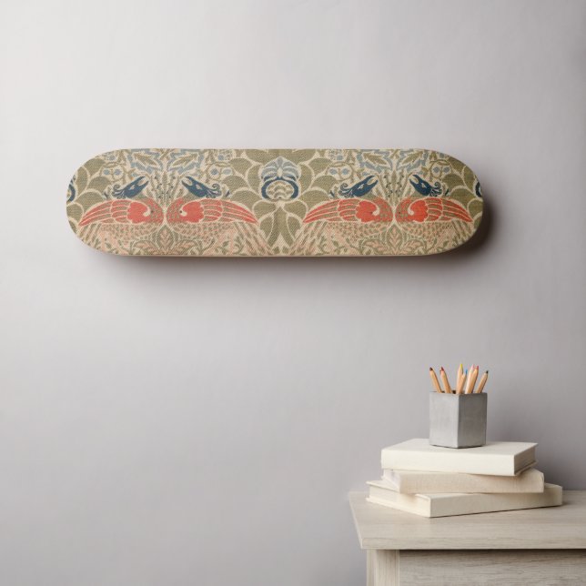 William-Morris-Vögel-berühmtes Muster Skateboard (Wandkunst (Horz))