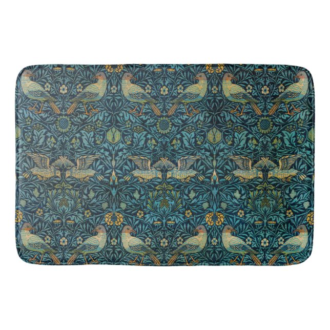 William Morris Vögel & Blumenmuster Badematte (Vorderseite)
