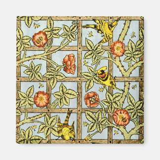 William Morris Vögel und Blume Muster Magnet