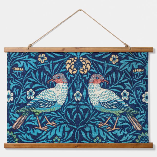 William Morris, Vögel und Blume Wandteppich Mit Holzrahmen (Vorne)