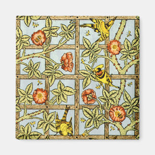 William Morris Vögel und Blumen Muster Magnet
