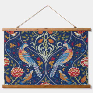 William Morris, Vögel und Blumen Wandteppich Mit Holzrahmen
