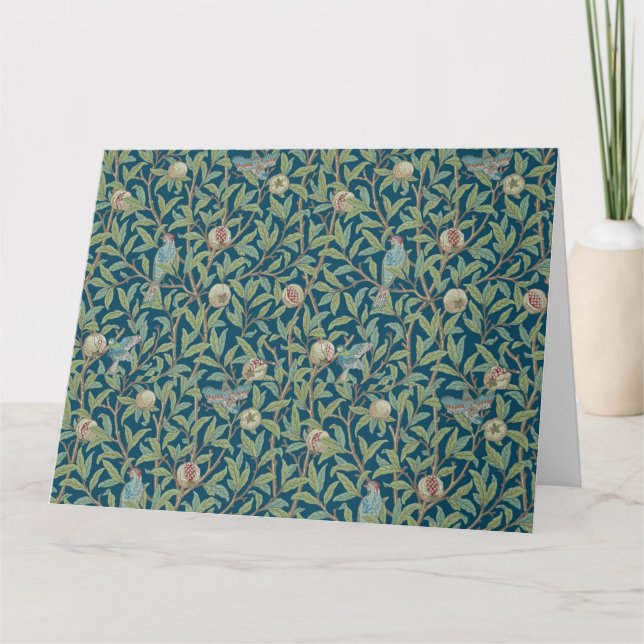 William Morris "Vogel und Granatapfel"  Dankeskarte (Vorderseite)