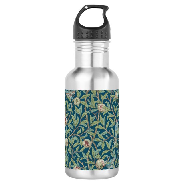 William Morris "Vogel und Granatapfel"  Edelstahlflasche (Vorderseite)