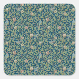 William Morris "Vogel und Granatapfel" Quadratischer Aufkleber