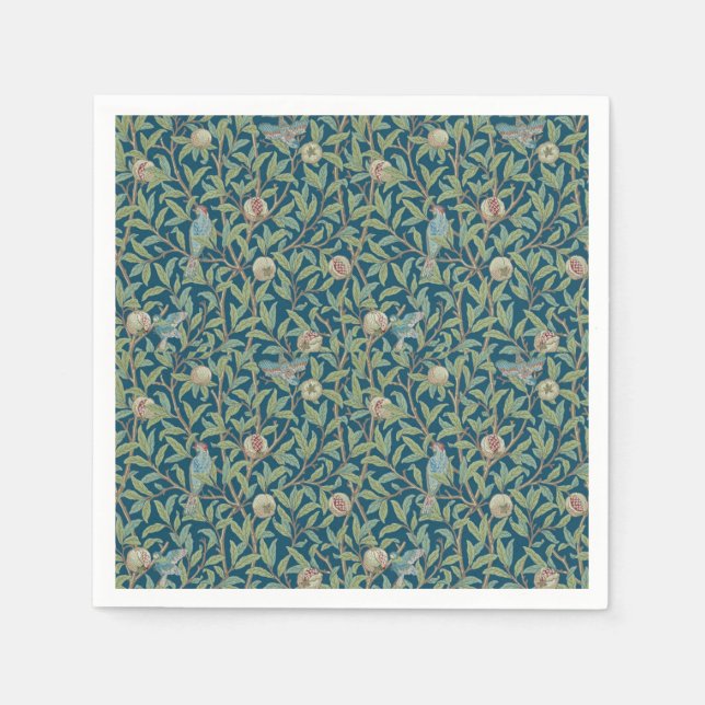 William Morris "Vogel und Granatapfel"  Serviette (Vorderseite)