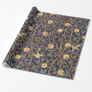 William Morris Vogel und Granatapfel Vintage-Blume Geschenkpapier