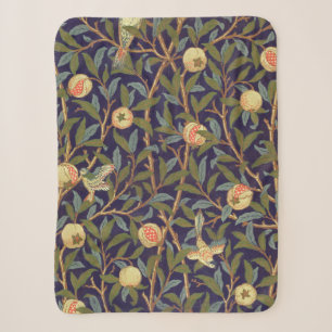 William Morris Vogel und Granatapfel Vintage-Blume Sherpadecke