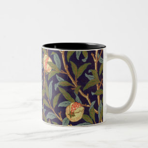 William Morris Vogel und Granatapfel Vintage-Blume Zweifarbige Tasse
