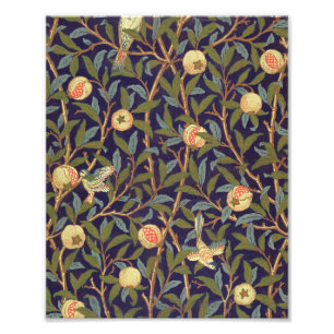 William Morris Vogel und Granatapfel Vintage-Kunst Fotodruck