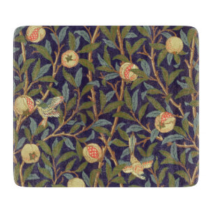 William Morris Vogel und Granatapfel Vintage-Kunst Schneidebrett