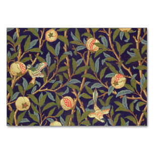 William Morris Vogel und Granatapfel Vintage-Kunst Tischnummer