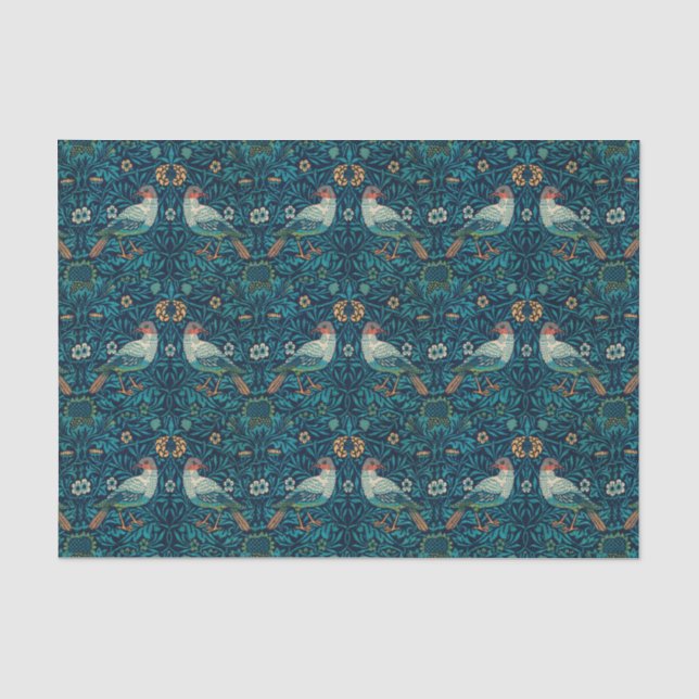 William Morris - Vogelflorale Muster-Splicing Seidenpapier (Vorderseite)