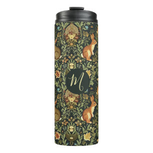 William Morris Wald Blumen Hasen Weihnachten Thermosbecher