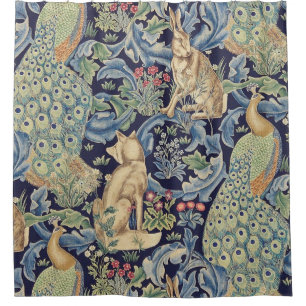 William Morris-Wald-Kaninchen Duschvorhang