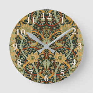 William Morris Wald-Tapetenmuster: Vintage Runde Wanduhr