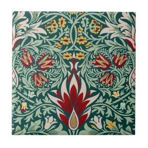 William Morris Waldgrünes Blumen-Wallpaper Fliese
