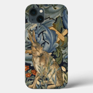 William Morris Waldkaninchen Blumen Art Nouveau iPhone 13 Hülle