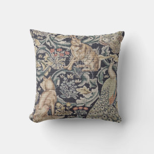 William Morris Waldkaninchen, Pfau und Fuchs Kissen