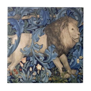 William Morris Waldtiere Löwe Vintage Floral Fliese