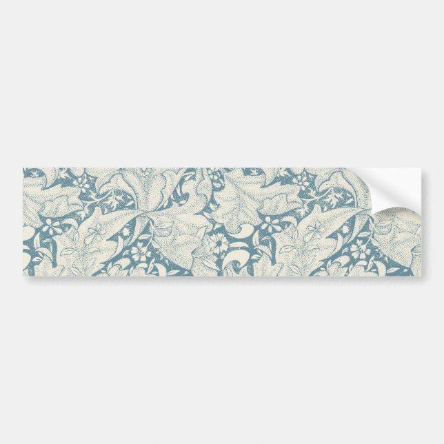William Morris Wallflower Blue Damask Autoaufkleber (Vorne)
