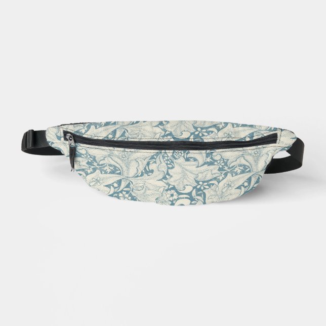 William Morris Wallflower Blue Damask Bauchtasche (Vorderseite)