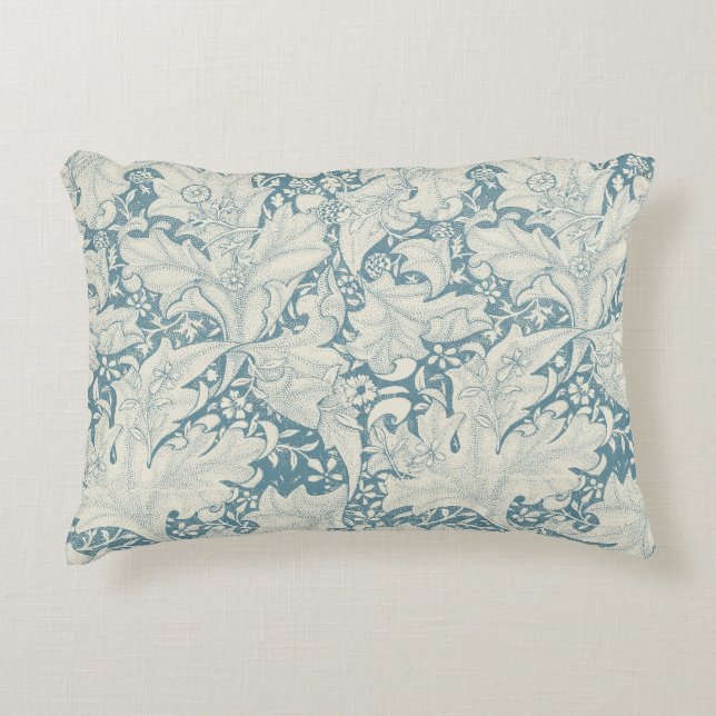 William Morris Wallflower Blue Damask Dekokissen (Vorderseite)