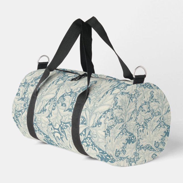 William Morris Wallflower Blue Damask Duffle Bag (Linke Seite)