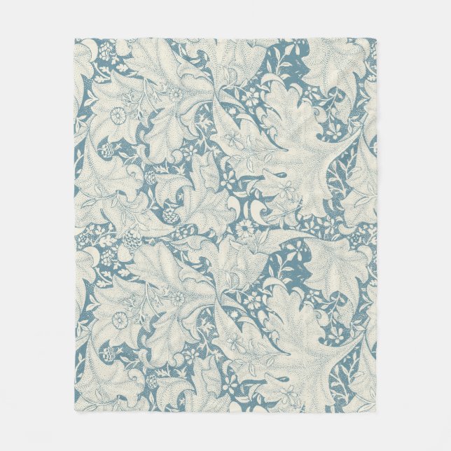 William Morris Wallflower Blue Damask Fleecedecke (Vorderseite)