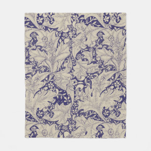 William Morris Wallflower Blue Damask Fleecedecke