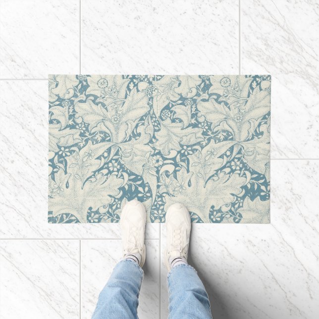 William Morris Wallflower Blue Damask Fußmatte (Indoor)
