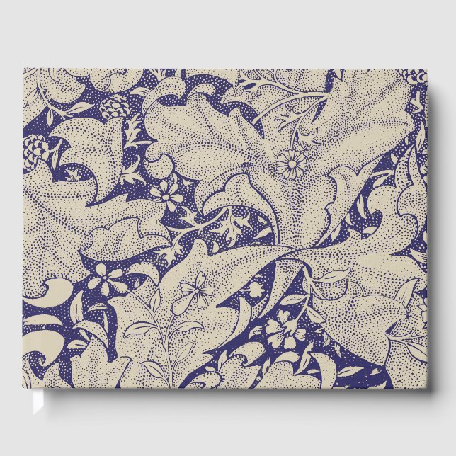William Morris Wallflower Blue Damask Gästebuch (Vorderseite)