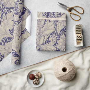 William Morris Wallflower Blue Damask Geschenkpapier