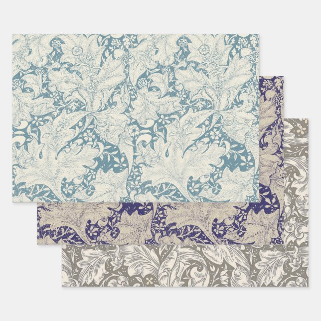 William Morris Wallflower Blue Damask Geschenkpapier Set (Set)