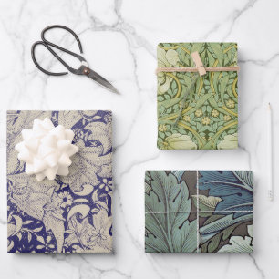 William Morris Wallflower Blue Damask Geschenkpapier Set