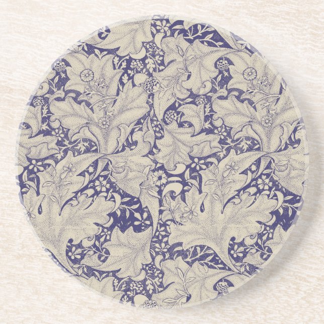 William Morris Wallflower Blue Damask Getränkeuntersetzer (Vorne)