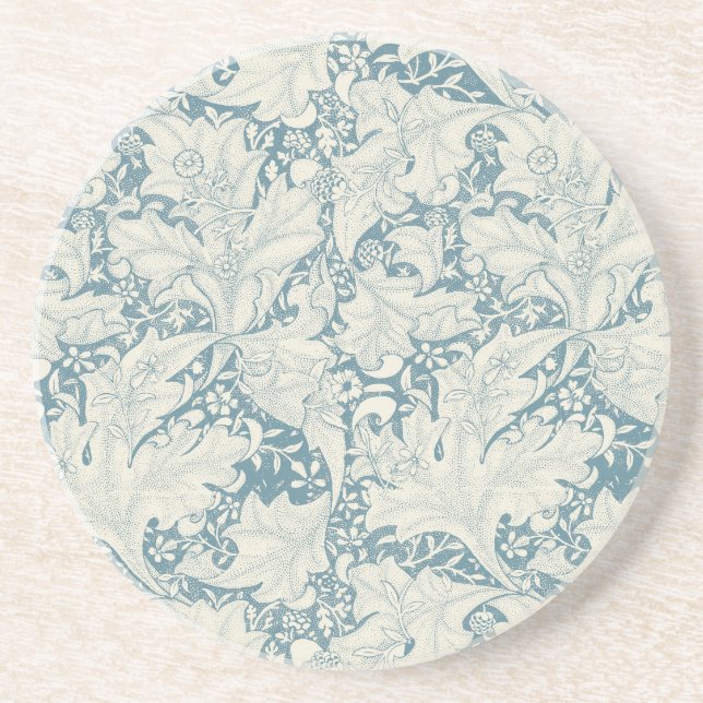 William Morris Wallflower Blue Damask Getränkeuntersetzer (Vorne)