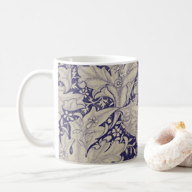 William Morris Wallflower Blue Damask Kaffeetasse (Mit Donut)