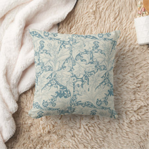 William Morris Wallflower Blue Damask Kissen