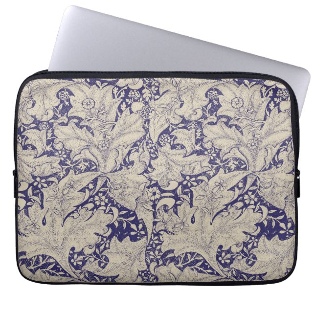 William Morris Wallflower Blue Damask Laptopschutzhülle (Vorderseite)